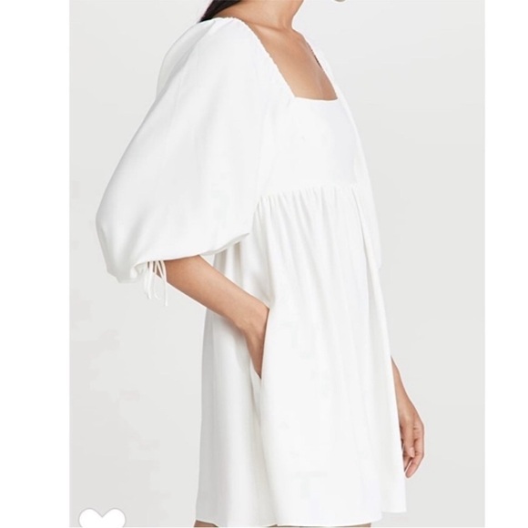 Amanda Uprichard White Darling Puff Sleeve Mini Dress Size XL - Picture 4 of 12